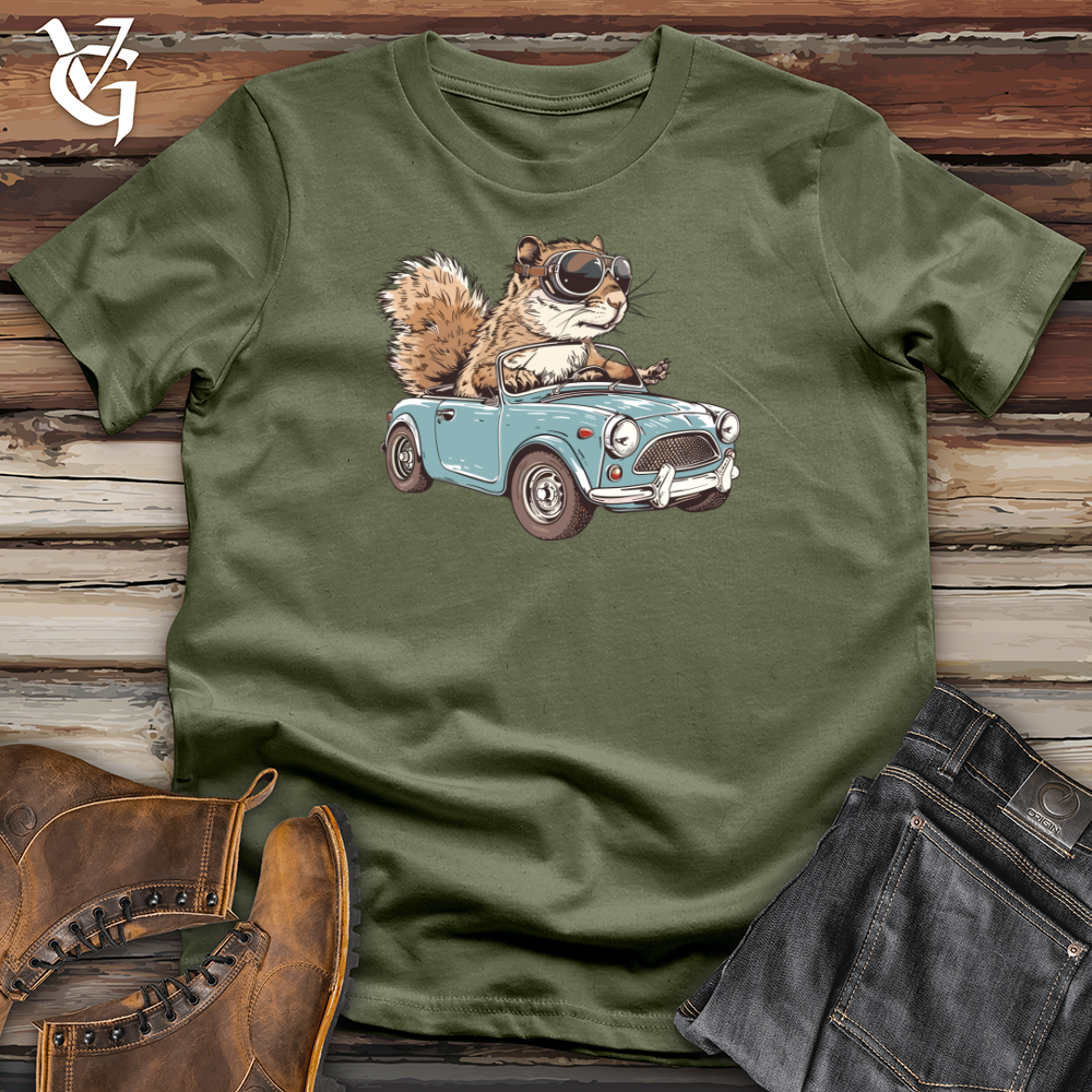 Viking Goods Squirrel Driving Car Softstyle Tee Military Green / L