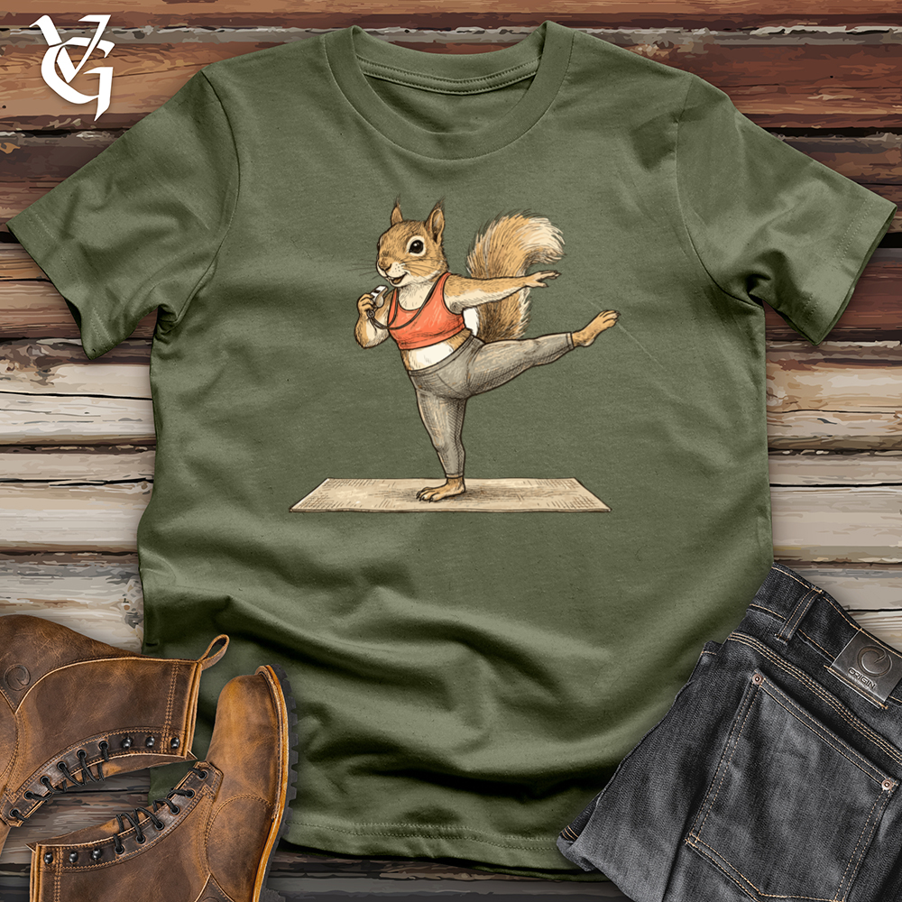 Viking Goods Squirrel Pilates Instructor Tee Military Green / L