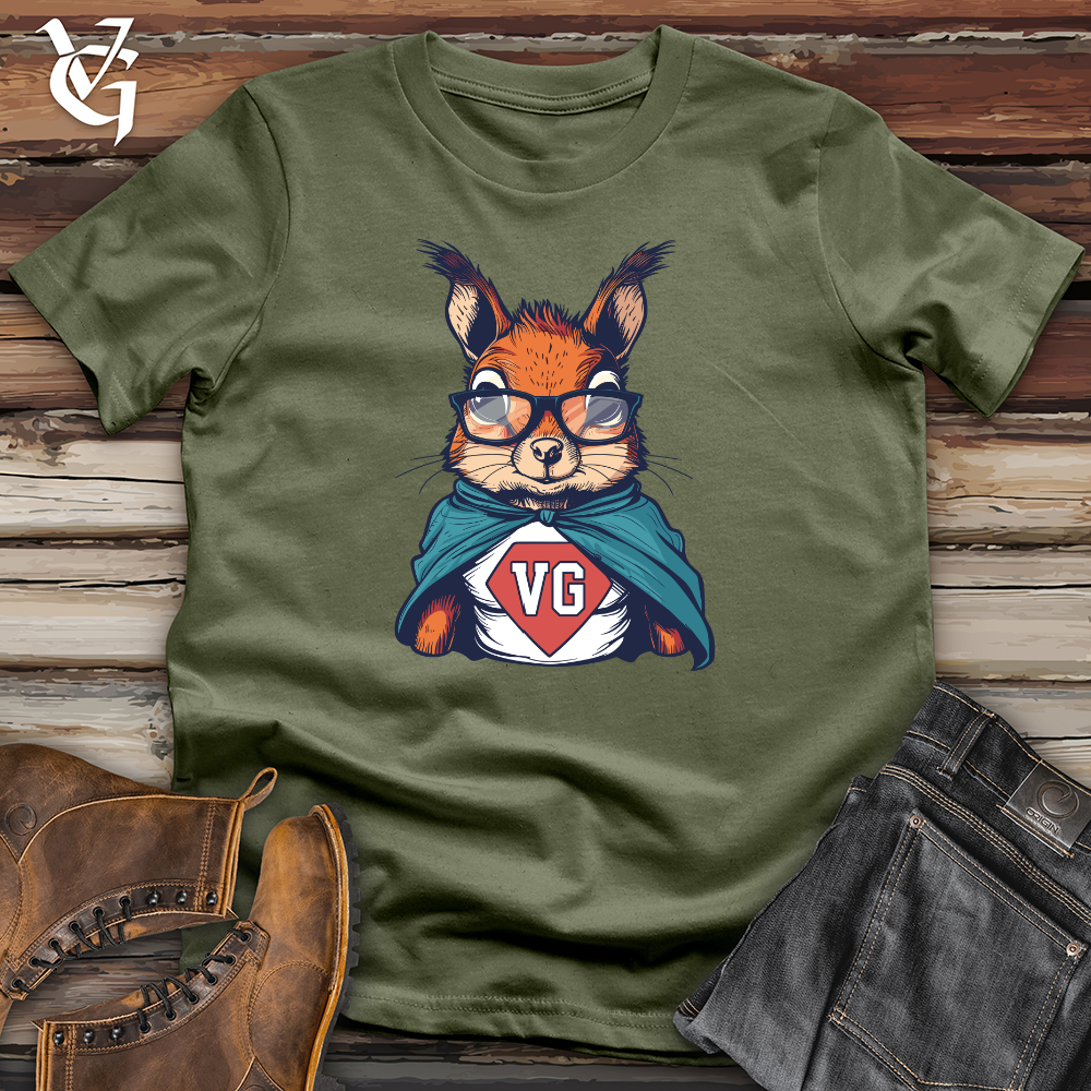 Viking Goods Squirrel Superhero Pose Softstyle Tee Military Green / L