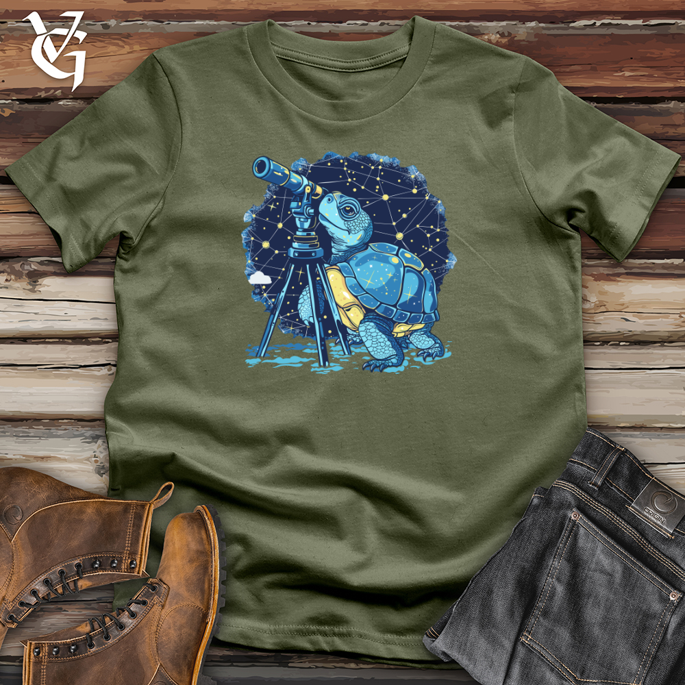 Viking Goods Stargazing Turtle Astronomer Softstyle Tee Military Green / L