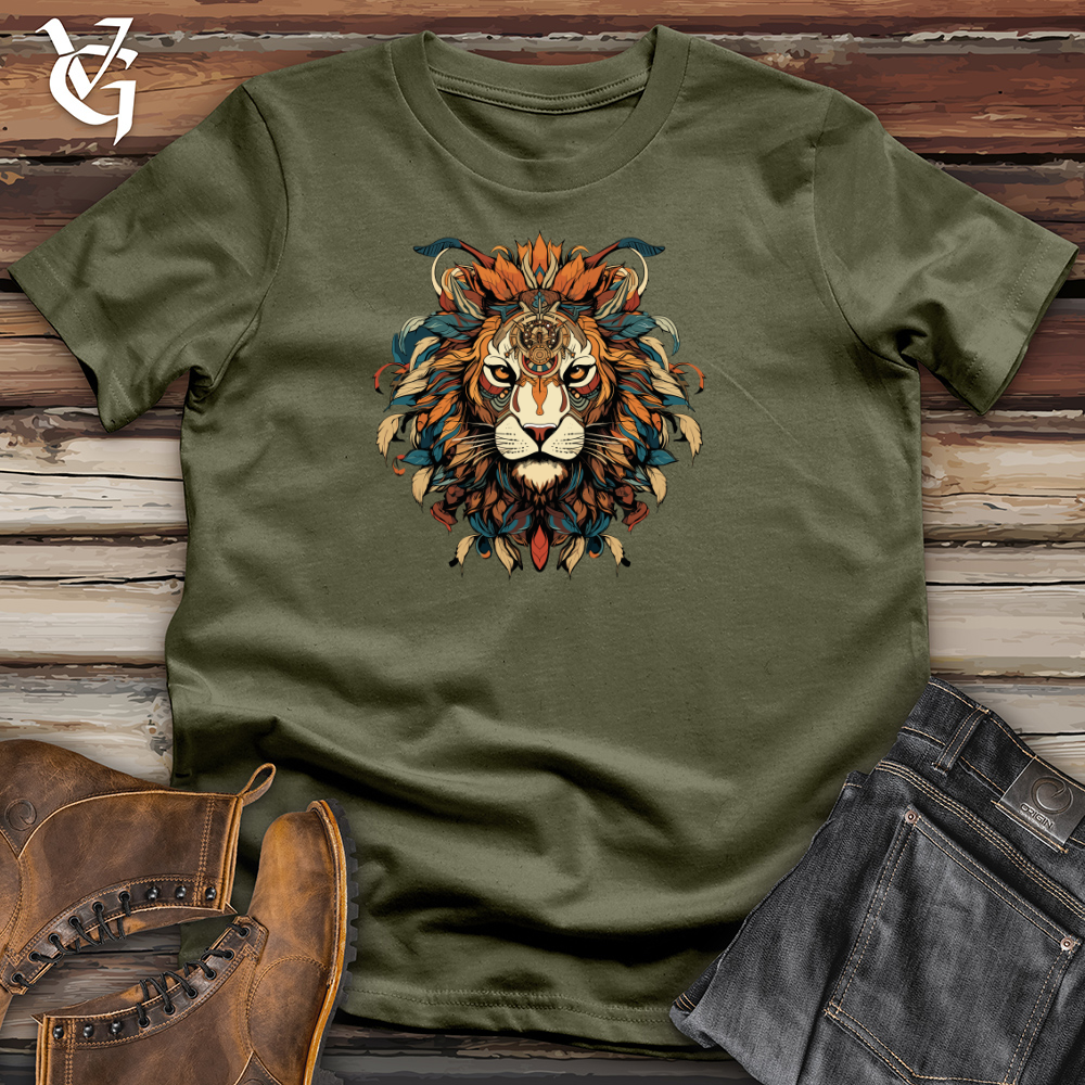 Viking Goods Tribal Lion Majesty Cotton Tee Military Green / L