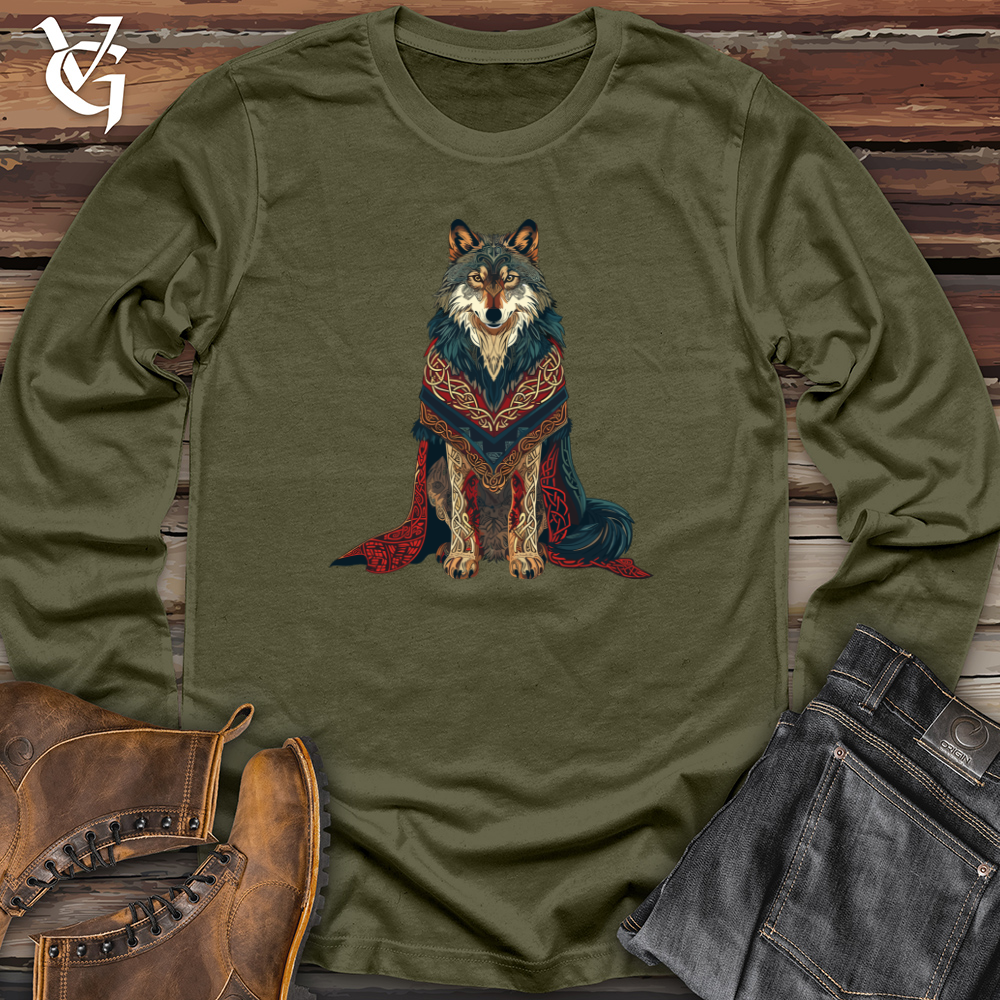 Viking Goods Tribal Wolf Majesty Long Sleeve Military Green / L