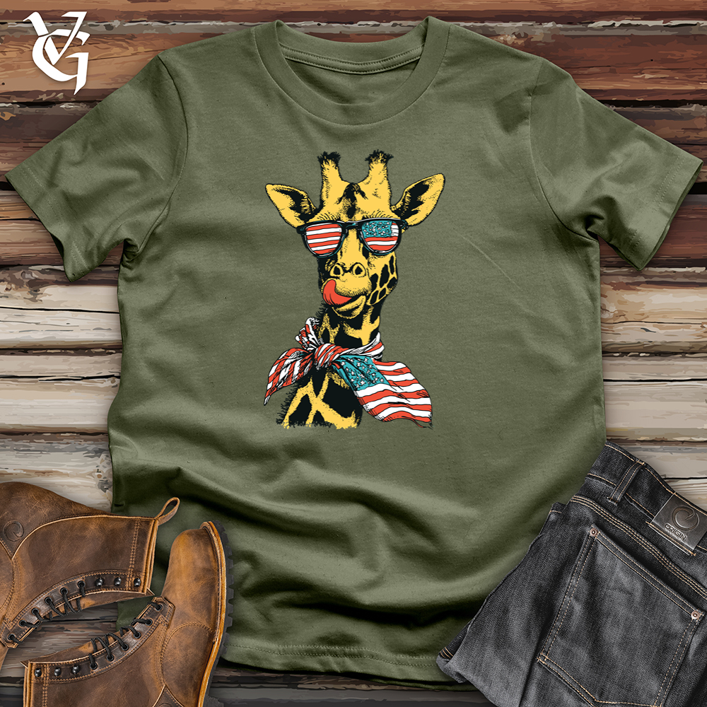 Viking Goods Usa Party Giraffe Softstyle Tee Military Green / L