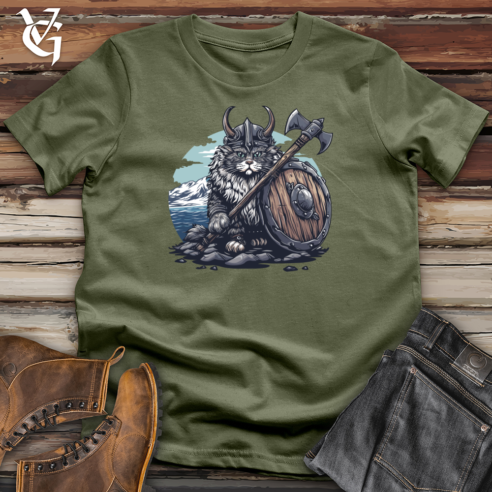 Viking Goods Viking Cat Warrior Softstyle Tee Military Green / L