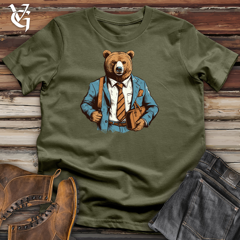 Viking Goods Vintage Executive Bear Cotton Tee Military Green / L