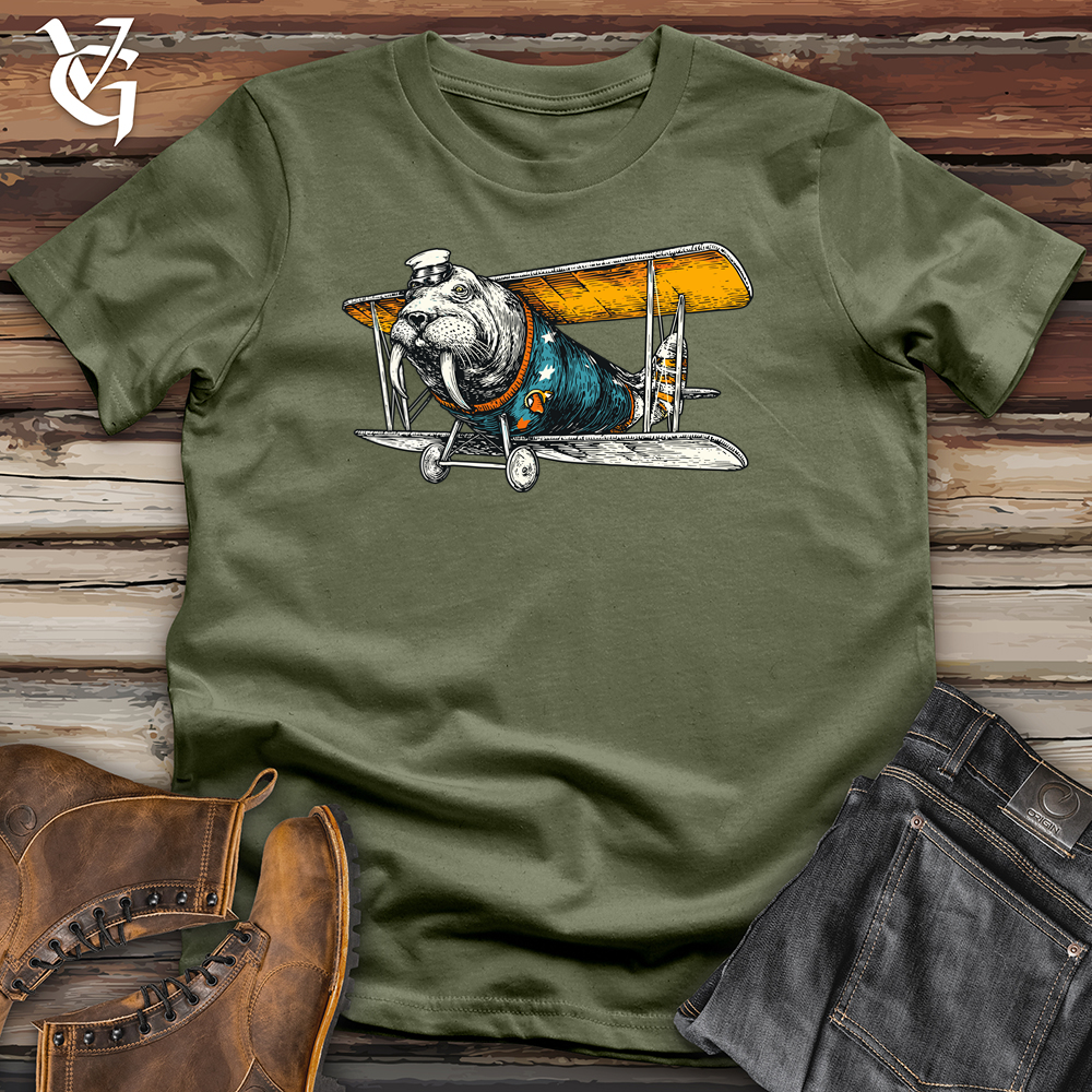 Viking Goods Walrus Aviator Softstyle Tee Military Green / L
