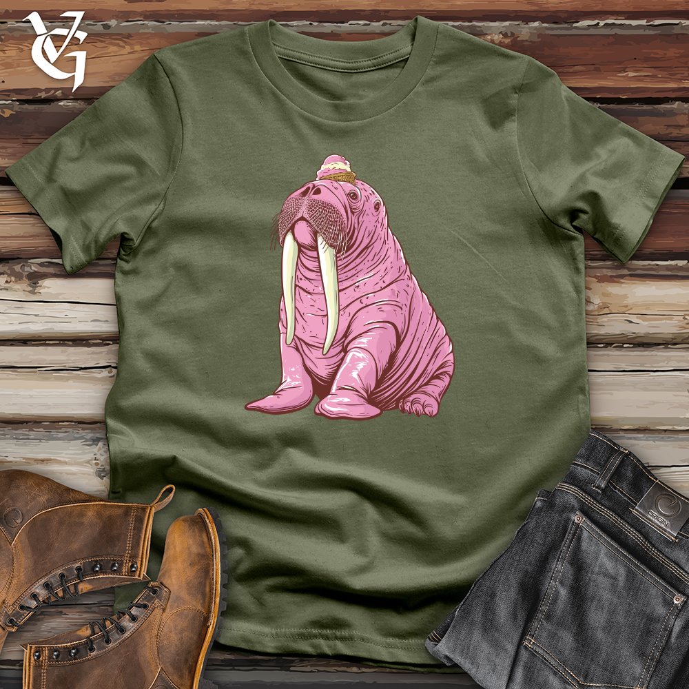 Viking Goods Walrus Ice Cream Delight Softstyle Tee Military Green / L