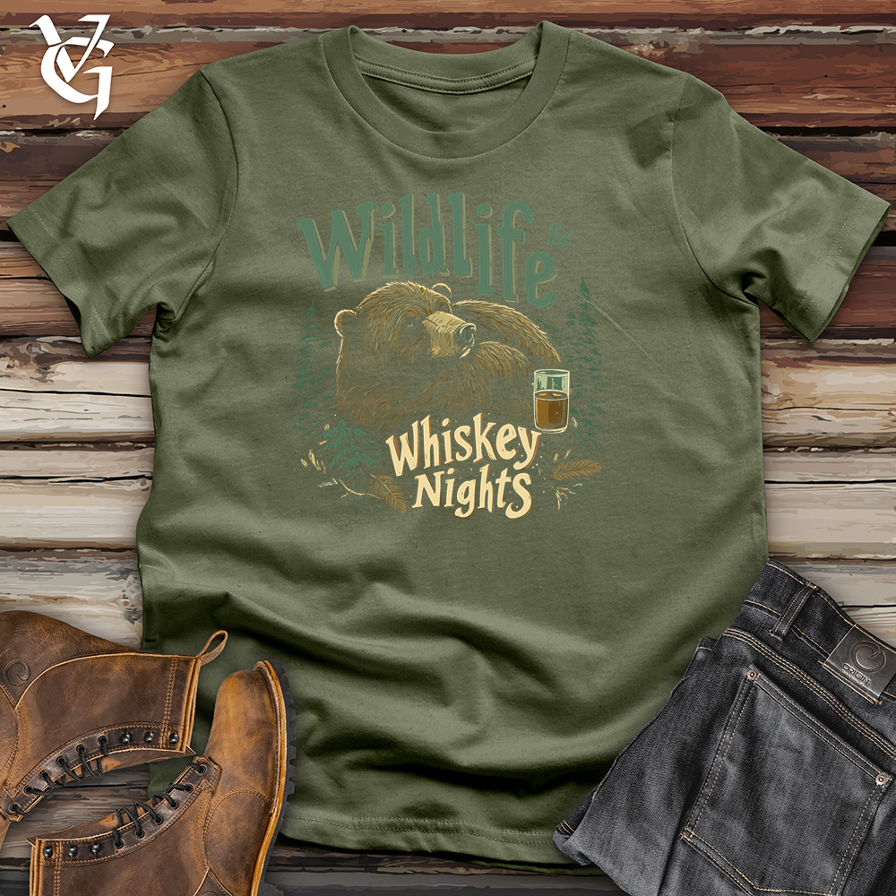 Viking Goods Wildlife &amp; Whiskey Nights Softstyle Tee Military Green / L