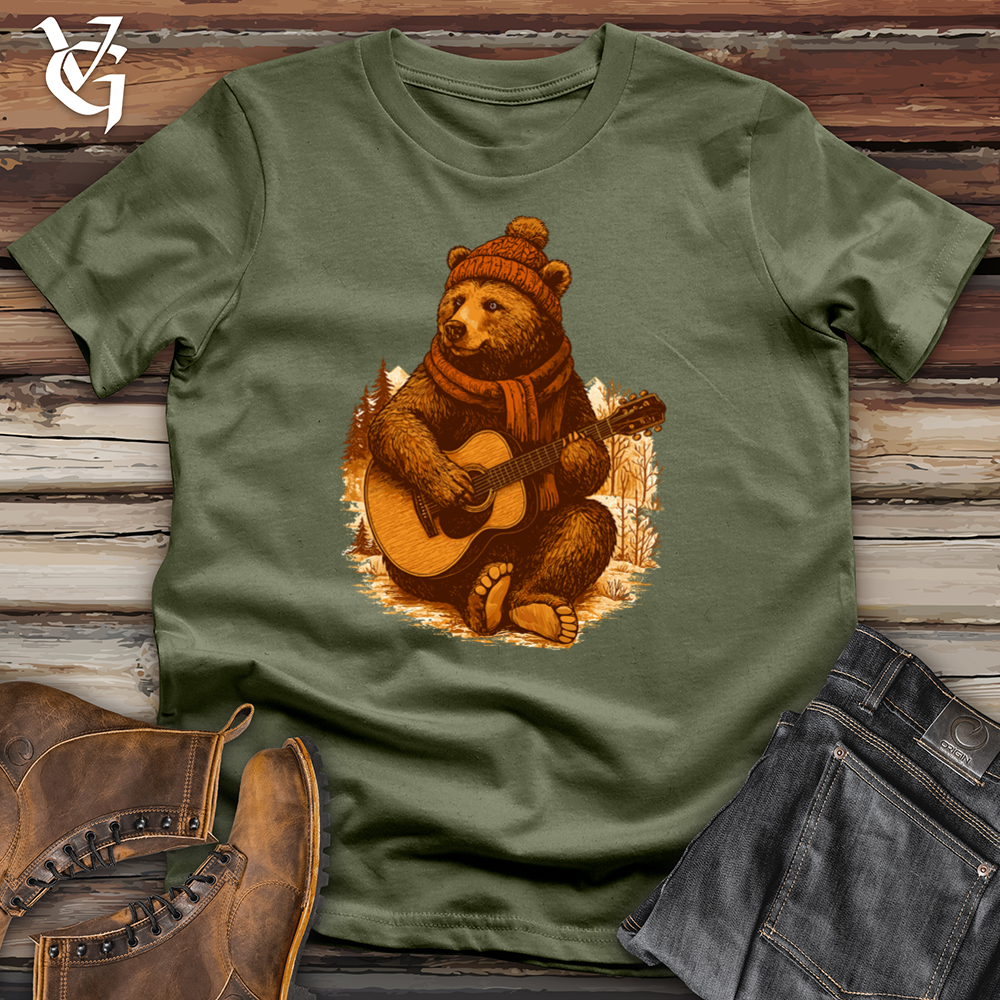 Viking Goods Winter Bear Guitarist Tee Military Green / L