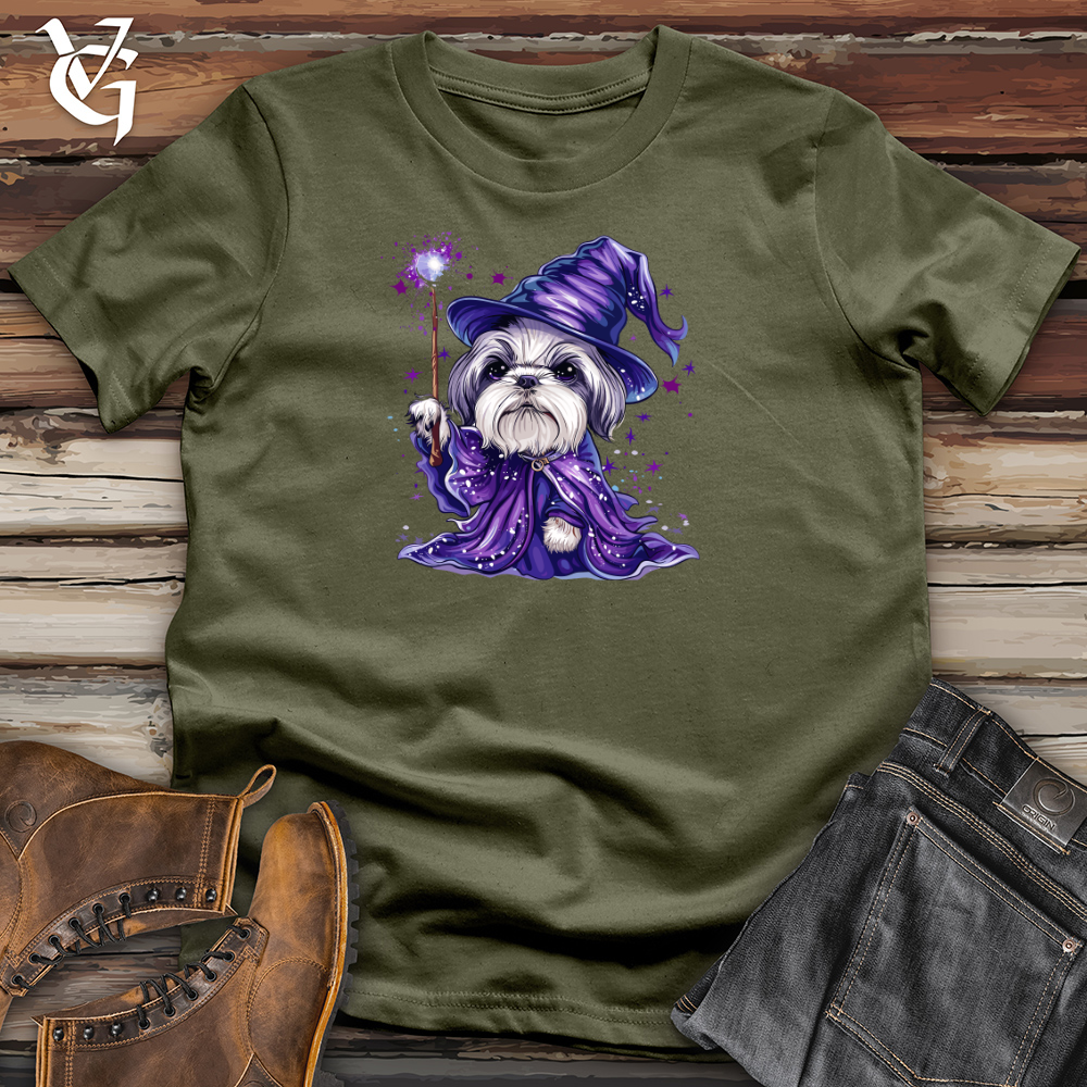 Viking Goods Wizard Shih Tzu Enchantment Cotton Tee Military Green / L
