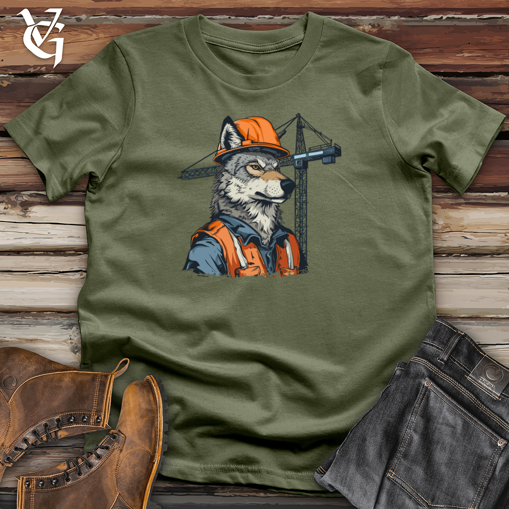 Viking Goods Wolf Construction Chief Softstyle Tee Military Green / L