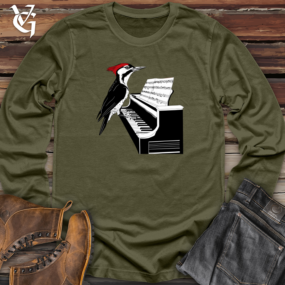 Viking Goods Woodpecker Piano Solo Long Sleeve Military Green / L