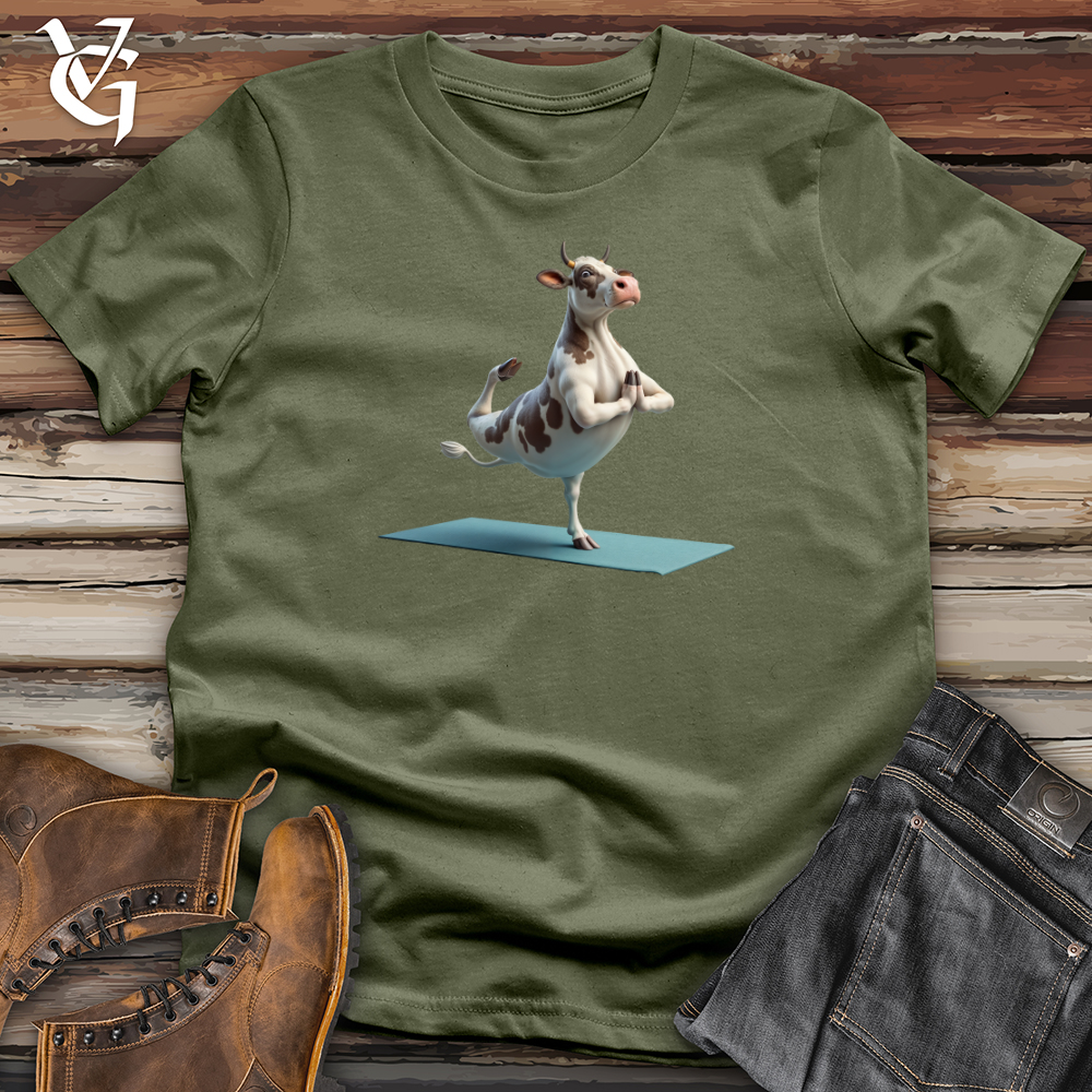 Viking Goods Yoga Cow Softstyle Tee Military Green / L