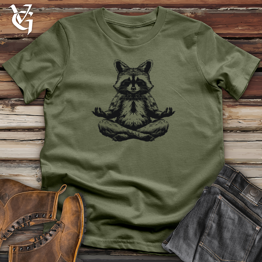 Viking Goods Zen Raccoon Harmony  Softstyle Tee Military Green / L