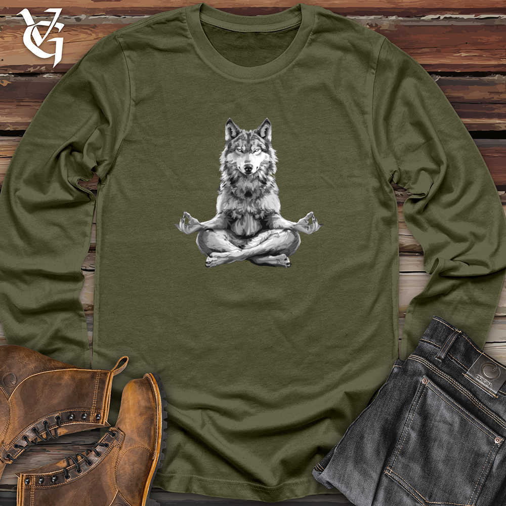 Viking Goods Zen Wolf Calm Long Sleeve Military Green / L