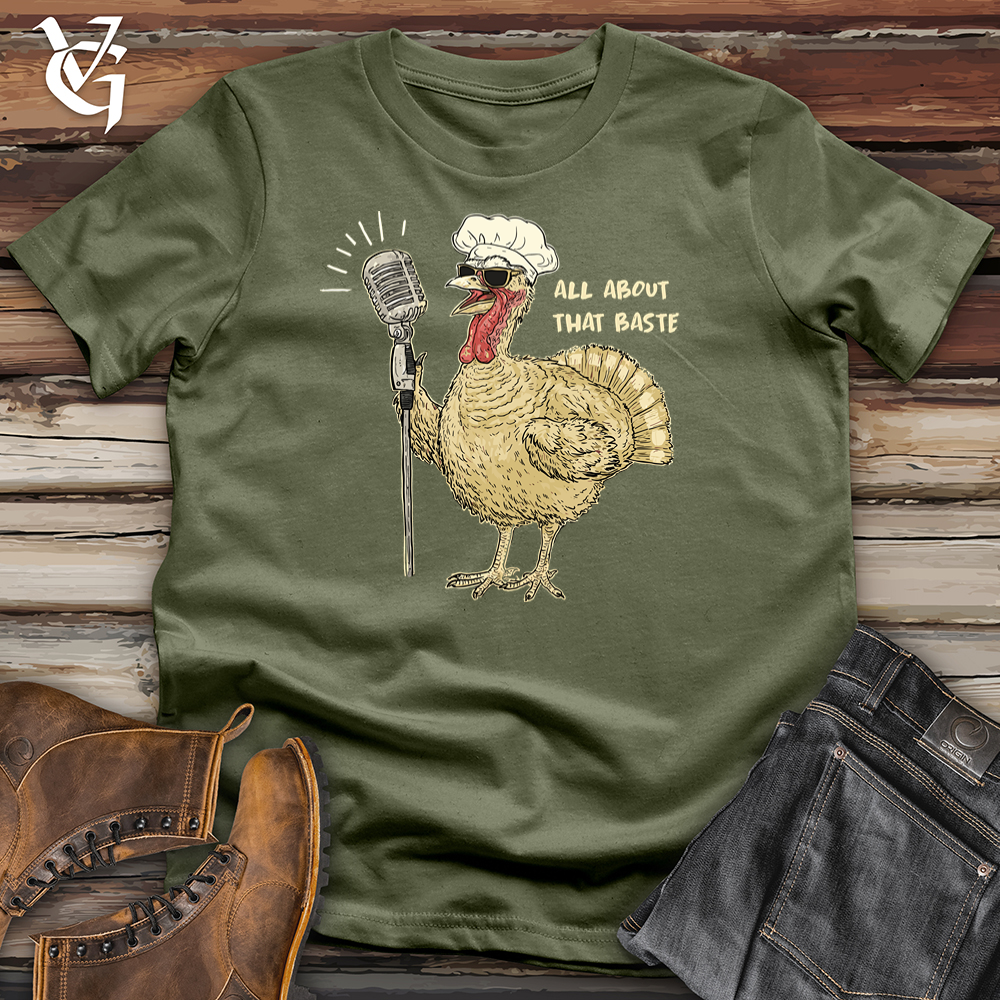 Viking Goods All About That Baste Turkey Softstyle Tee Military Green / S