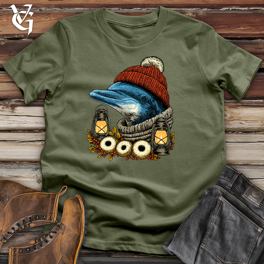 Viking Goods Autumn Dolphin Softstyle Tee Military Green / S