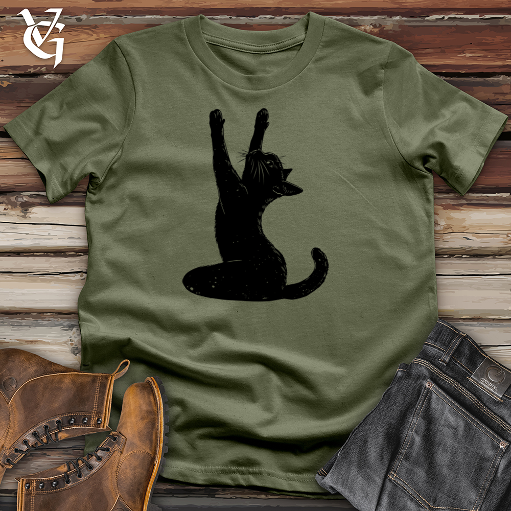 Viking Goods Black Cat Yoga Softstyle Tee Military Green / S