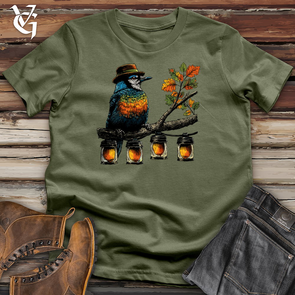 Viking Goods Blue Jay Acorn Lanterns Softstyle Tee Military Green / S