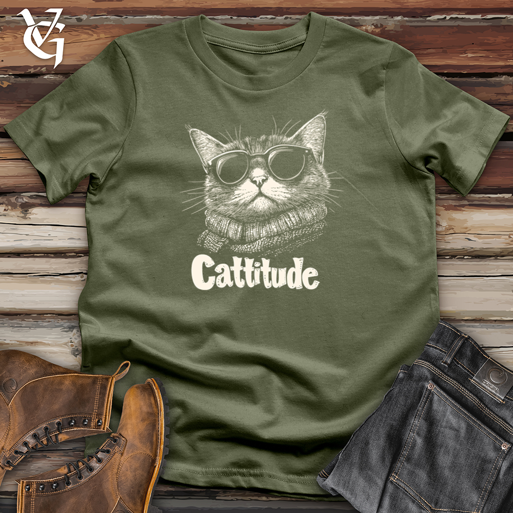 Viking Goods Cattitude Softstyle Tee Military Green / S