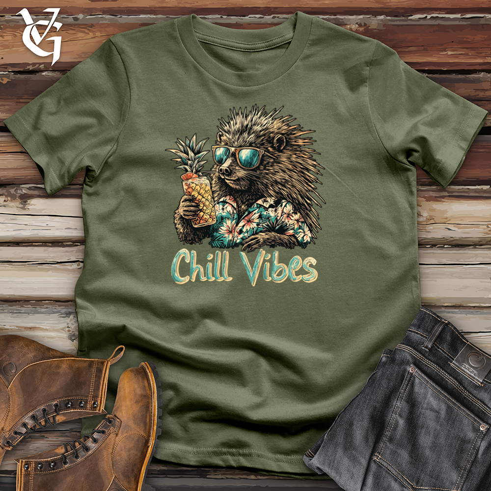 Viking Goods Chill Vibes Hedgehog Softstyle Tee Military Green / S