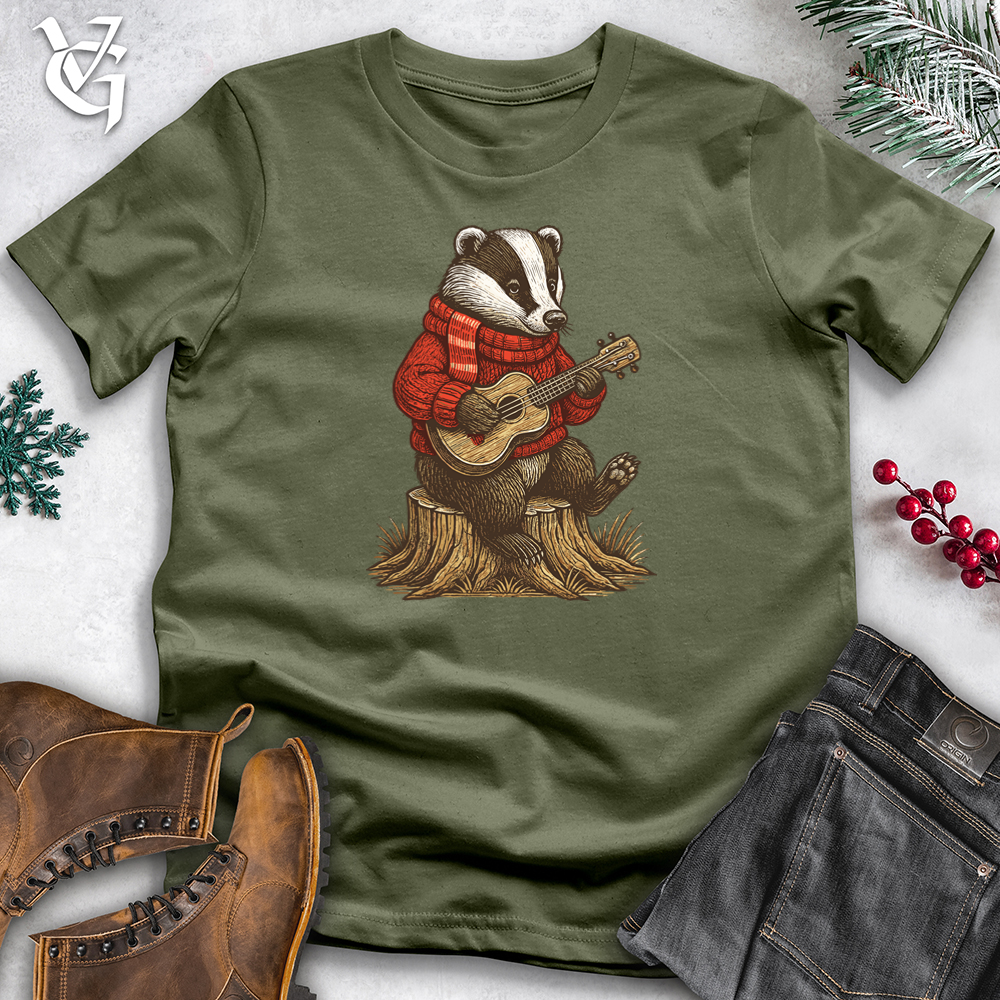 Viking Goods Christmas Badger Softstyle Tee Military Green / S
