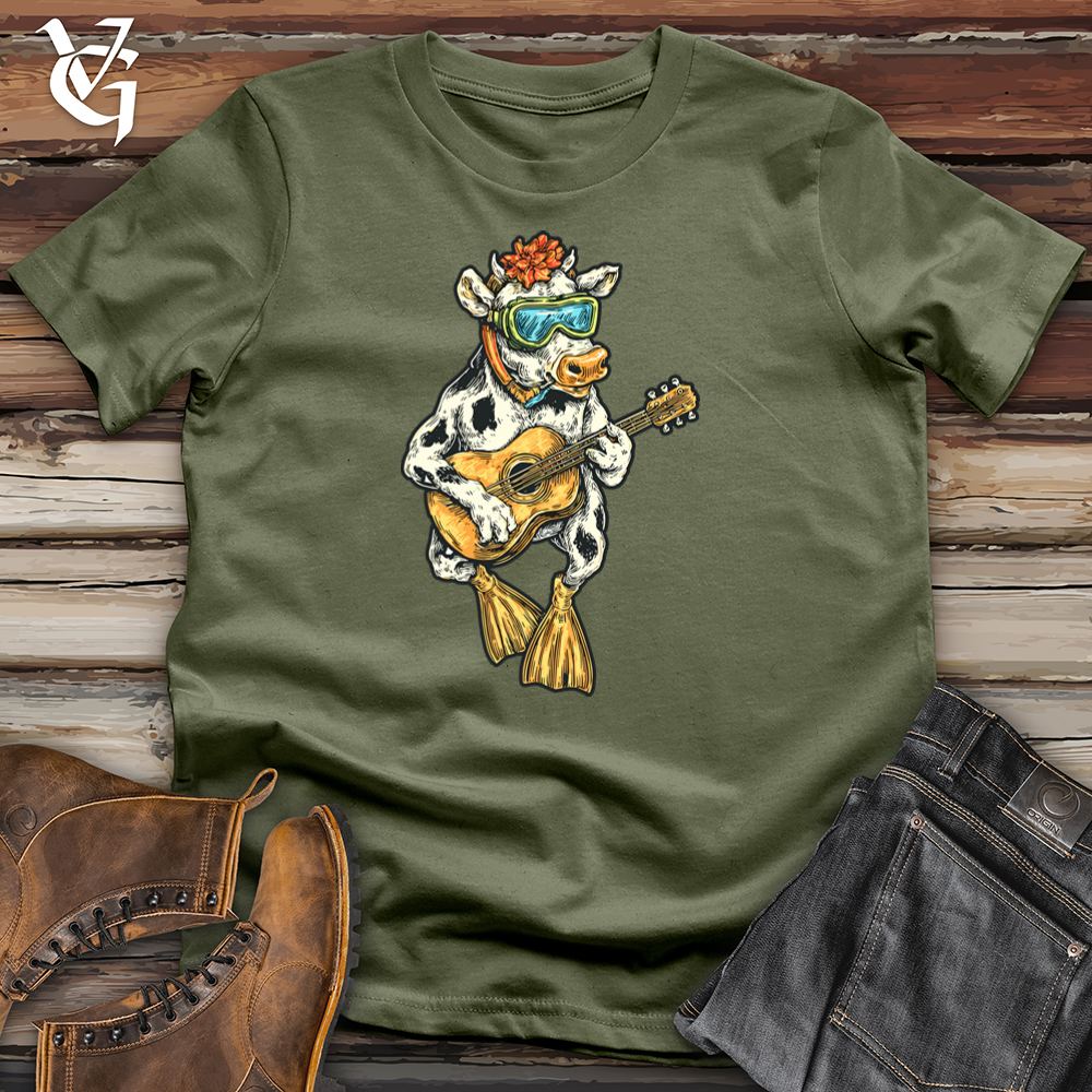 Viking Goods Cow Coral Serenade Softstyle Tee Military Green / S
