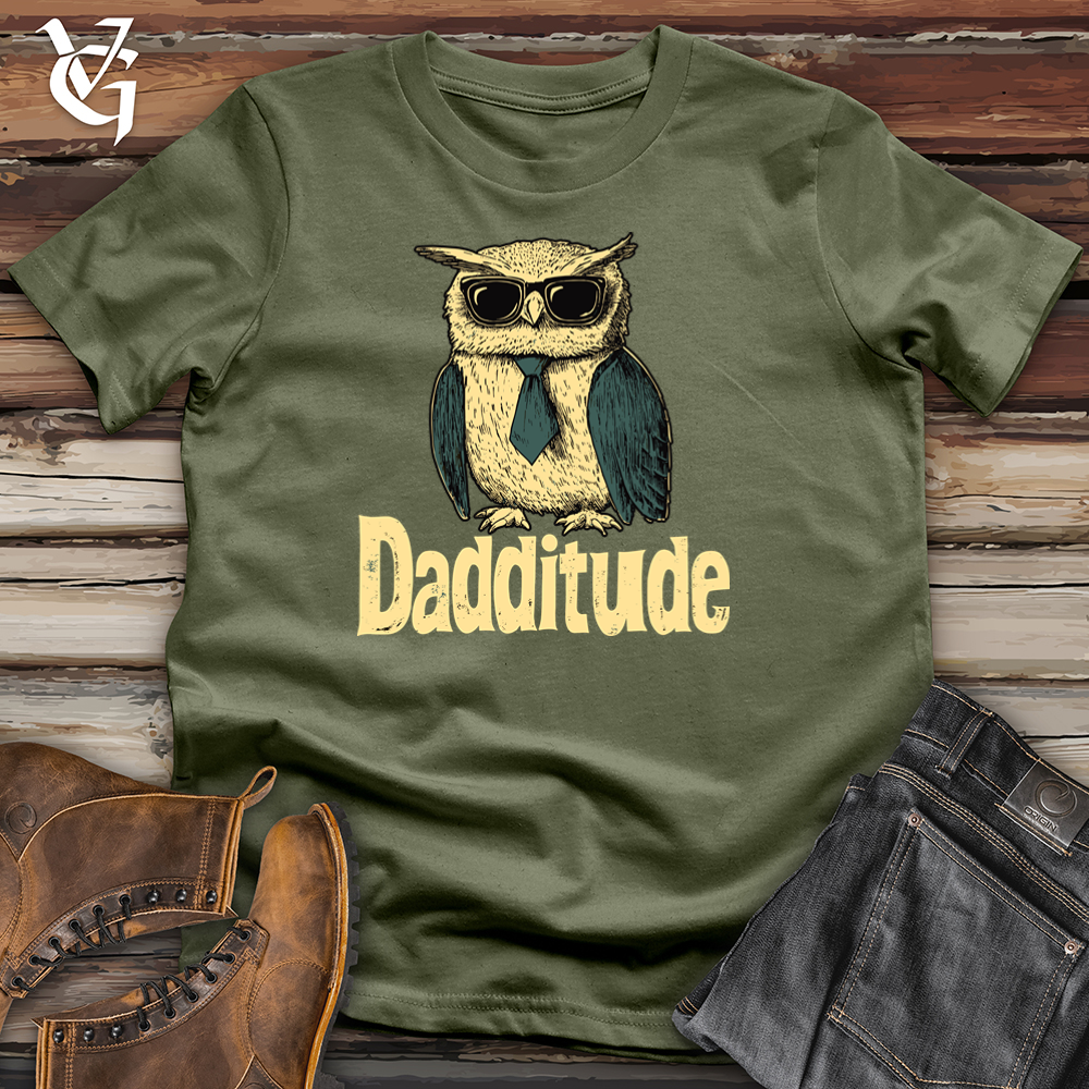 Viking Goods Dadditude Owl 2 Softstyle Tee Military Green / S