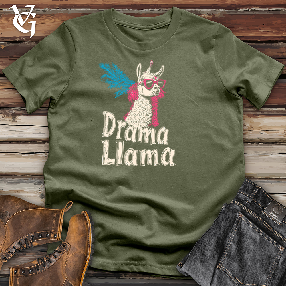 Viking Goods Drama Llama Softstyle Tee Military Green / S