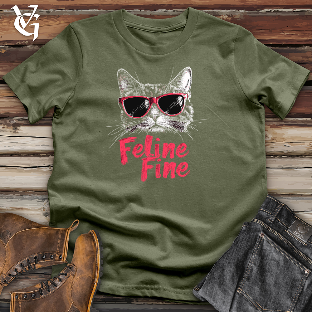 Viking Goods Feline Fine Softstyle Tee Military Green / S