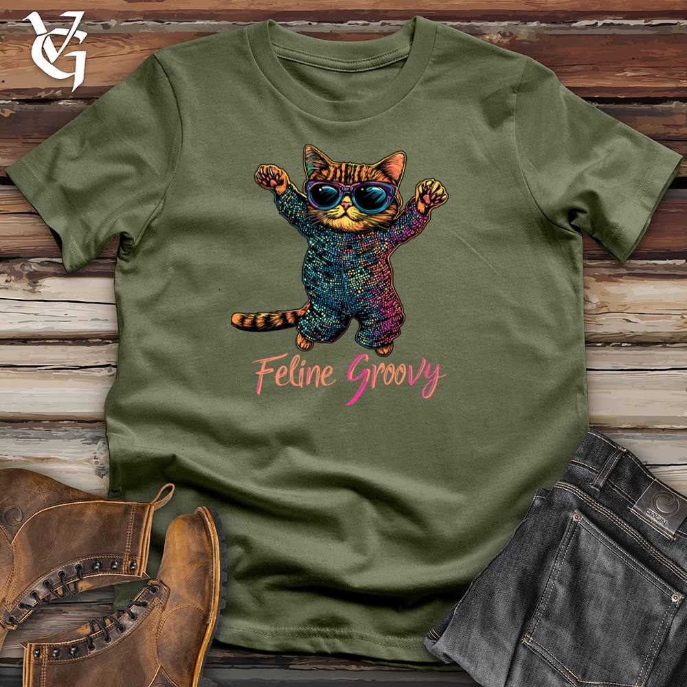Viking Goods Feline Groovy Softstyle Tee Military Green / S