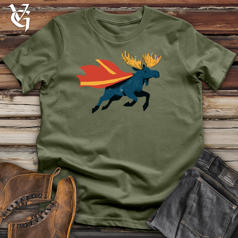 Viking Goods Flying Moose Softstyle Tee Military Green / S