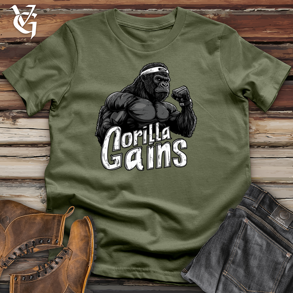 Viking Goods Gorilla Gains Softstyle Tee Military Green / S
