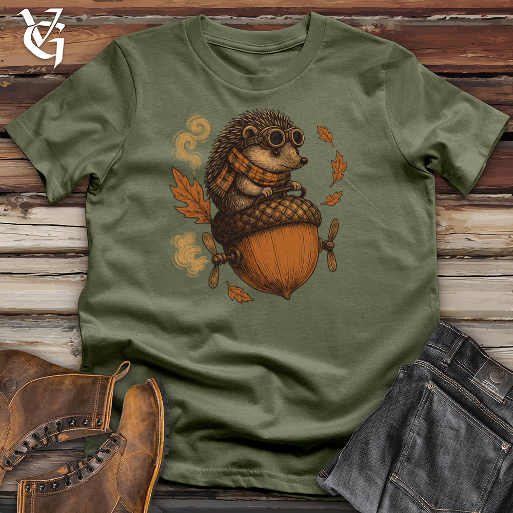 Viking Goods Hedgehog Acorn Helicopter Softstyle Tee Military Green / S