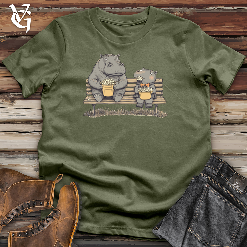 Viking Goods Hippo Popcorn Party Softstyle Tee Military Green / S