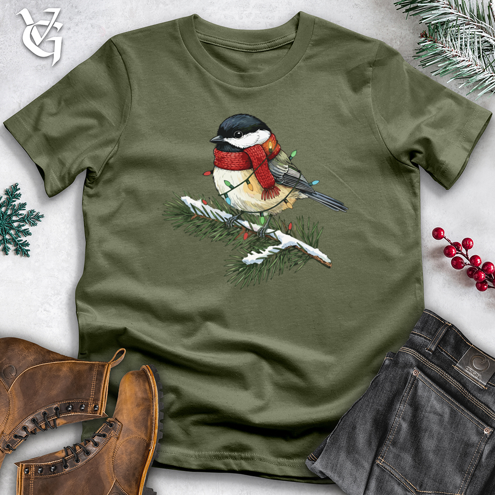 Viking Goods Holiday Chickadee Softstyle Tee Military Green / S