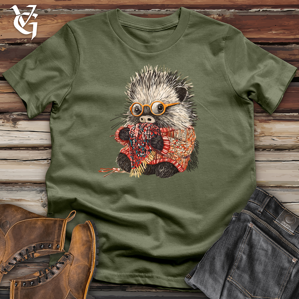 Viking Goods Knitting Hedgehog Softstyle Tee Military Green / S