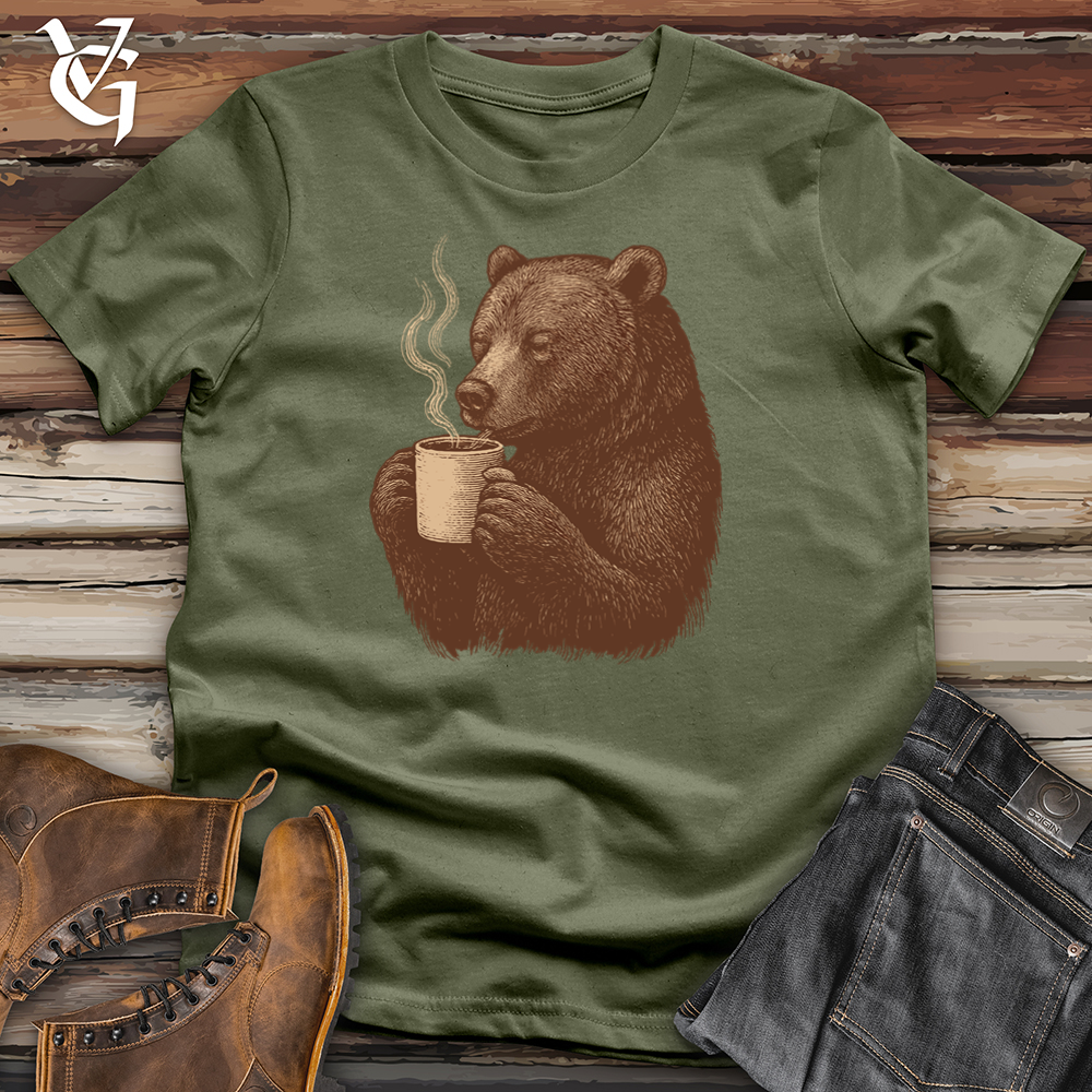 Viking Goods Latte Bear Softstyle Tee Military Green / S
