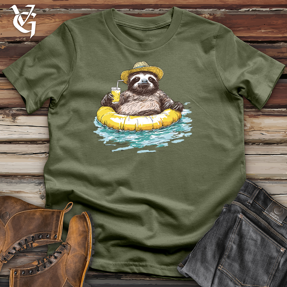 Viking Goods Lazy River Sloth Softstyle Tee Military Green / S