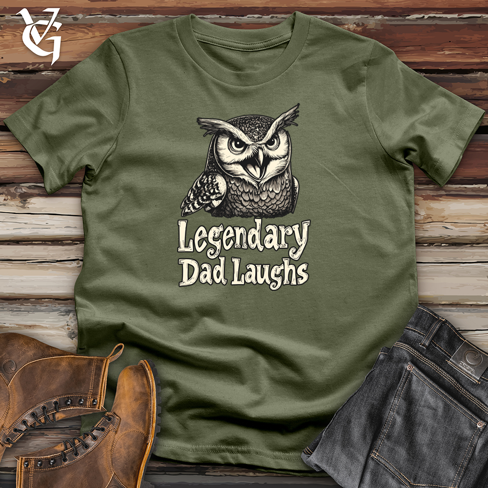 Viking Goods Legendary Dad Laughs Owl Softstyle Tee Military Green / S