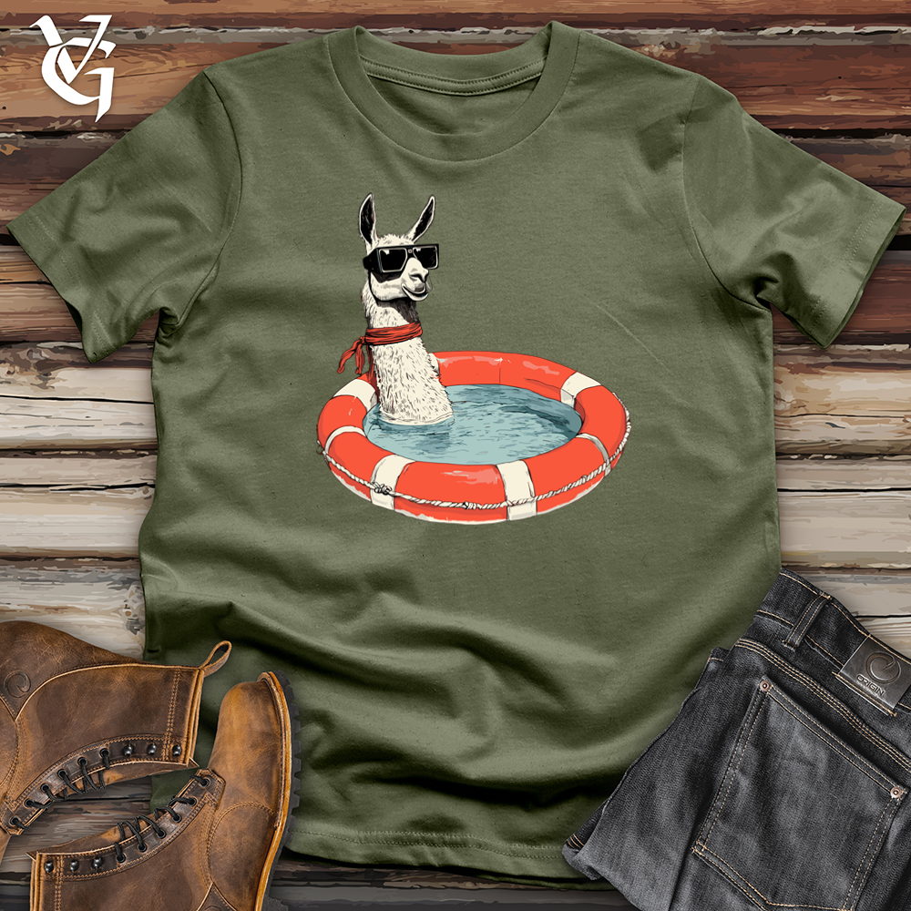 Viking Goods Llama Dressed as a Lifeguard Softstyle Tee Military Green / S