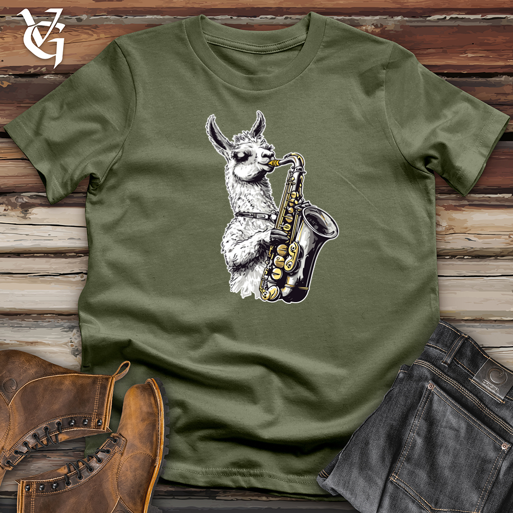 Viking Goods Llama Sax Tunes Softstyle Tee Military Green / S