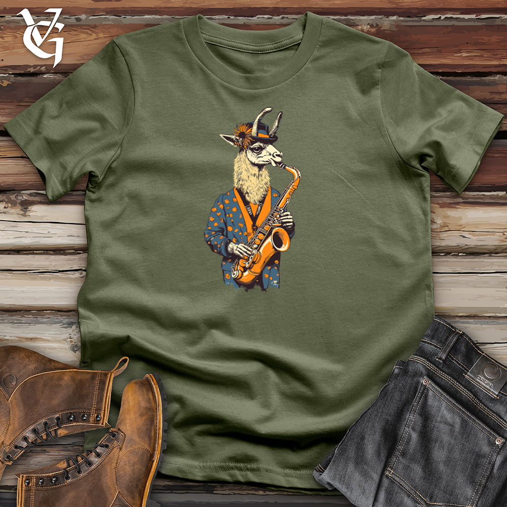 Viking Goods Llama Saxaphone Softstyle Tee Military Green / S