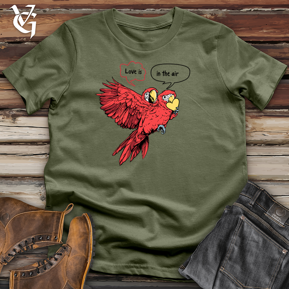 Viking Goods Love Is In The Air Parrots Softstyle Tee Military Green / S