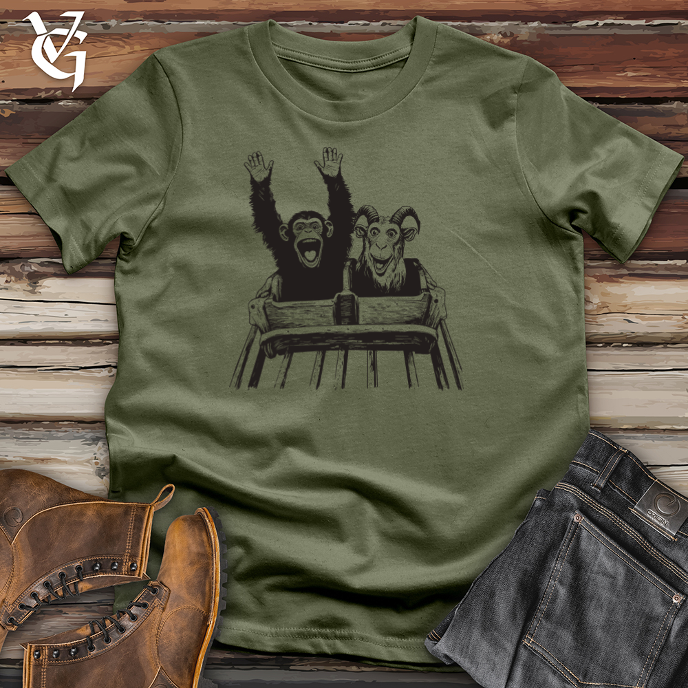 Viking Goods Monkey Goat Rollercoaster Softstyle Tee Military Green / S
