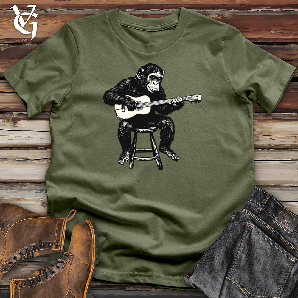 Viking Goods Monkey Guitarist Softstyle Tee Military Green / S