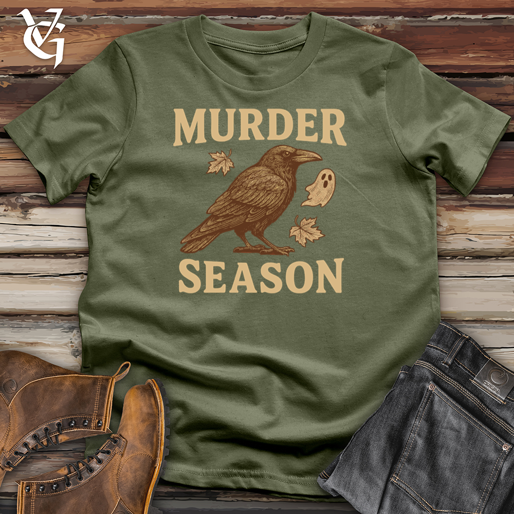 Viking Goods Murder Season Raven Ghost Softstyle Tee Military Green / S
