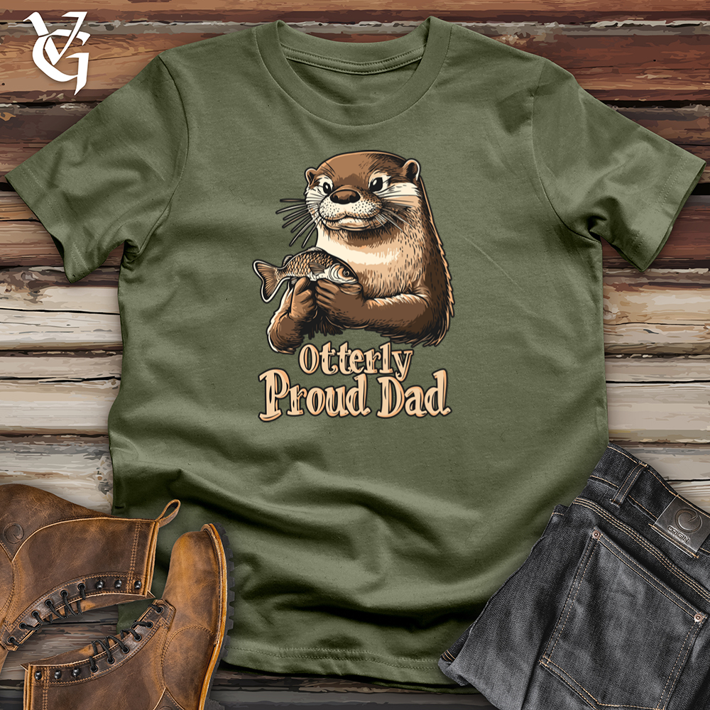 Viking Goods Otterly Proud Dad Softstyle Tee Military Green / S