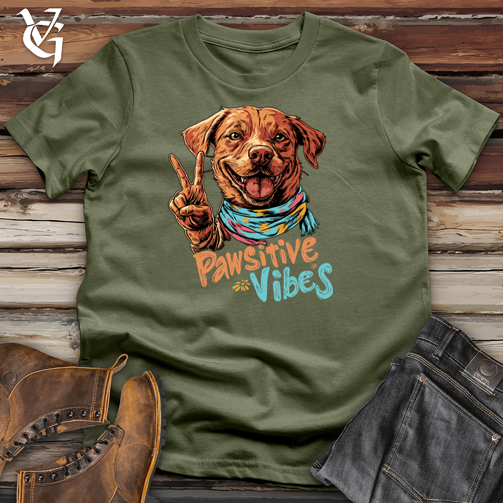 Viking Goods Pawsitive Vibes Softstyle Tee Military Green / S