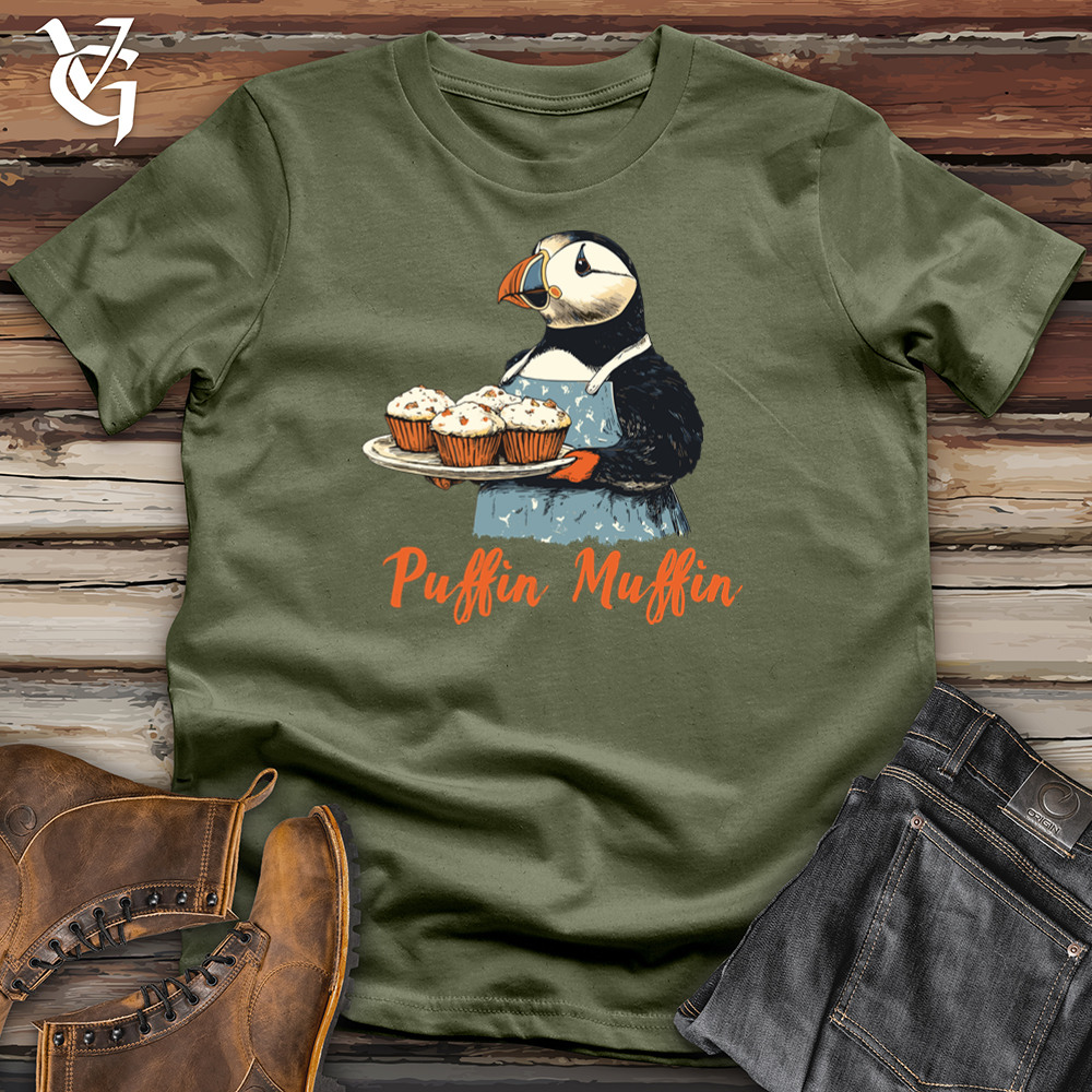 Viking Goods Puffin Muffin Softstyle Tee Military Green / S